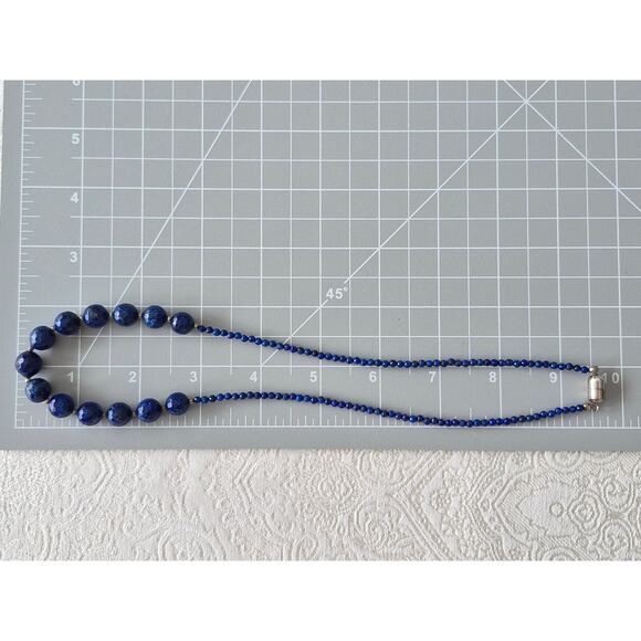 Vintage Lapis Lazuli Beaded Necklace - Picture 3 of 4